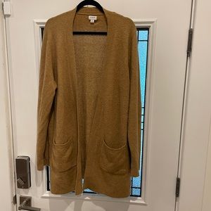 J.Crew Factory, size XL, open front long cardigan. Tan color.